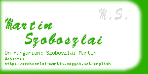 martin szoboszlai business card